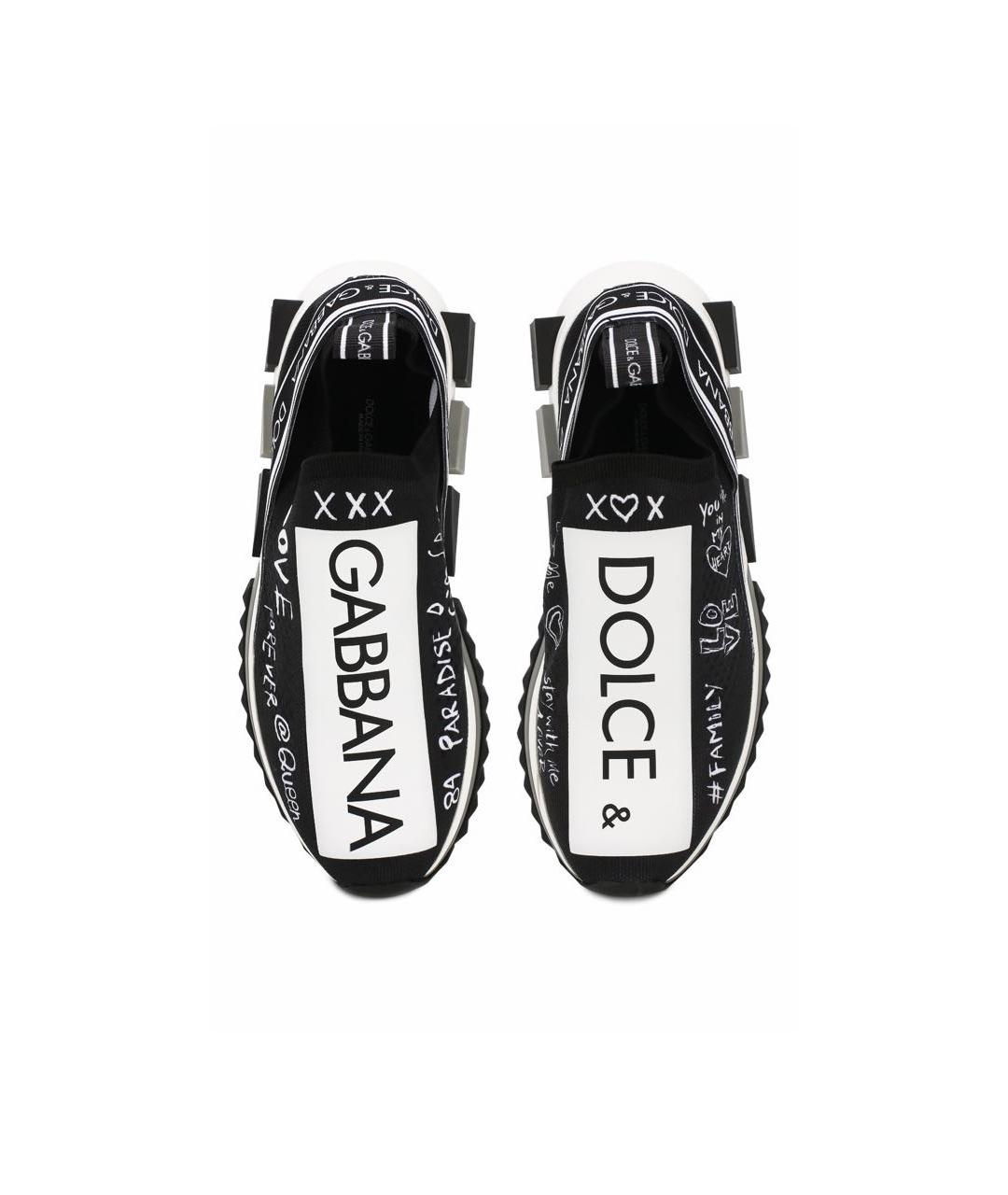 DOLCE&GABBANA Черные текстильные кроссовки, фото 3