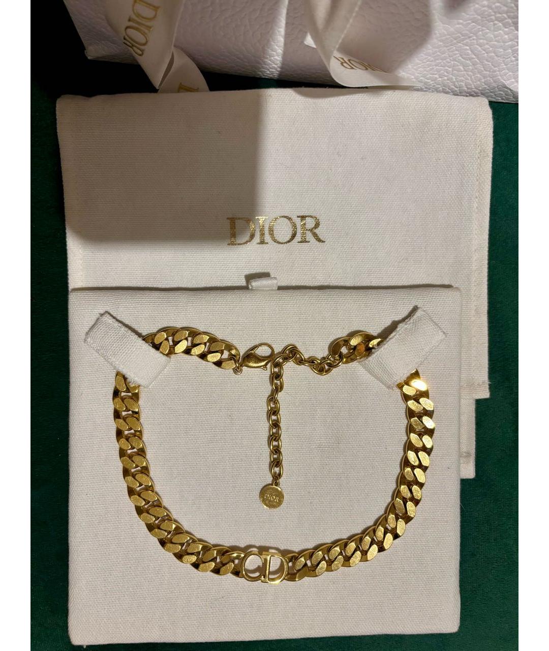 CHRISTIAN DIOR Золотое латунное колье, фото 3