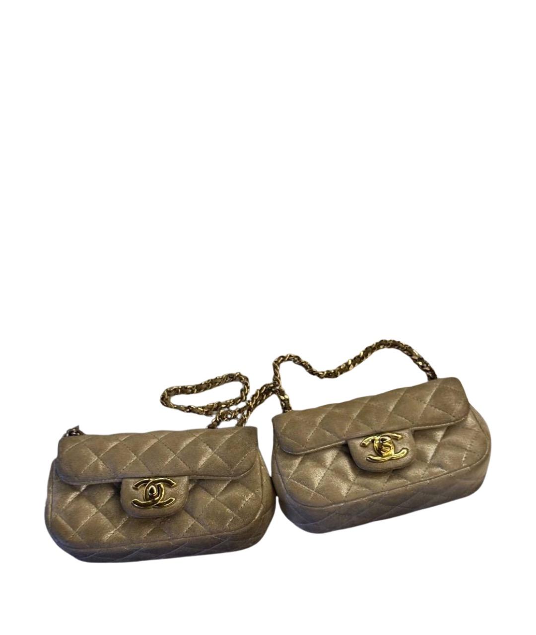 CHANEL Бежевая кожаная сумка через плечо, фото 1