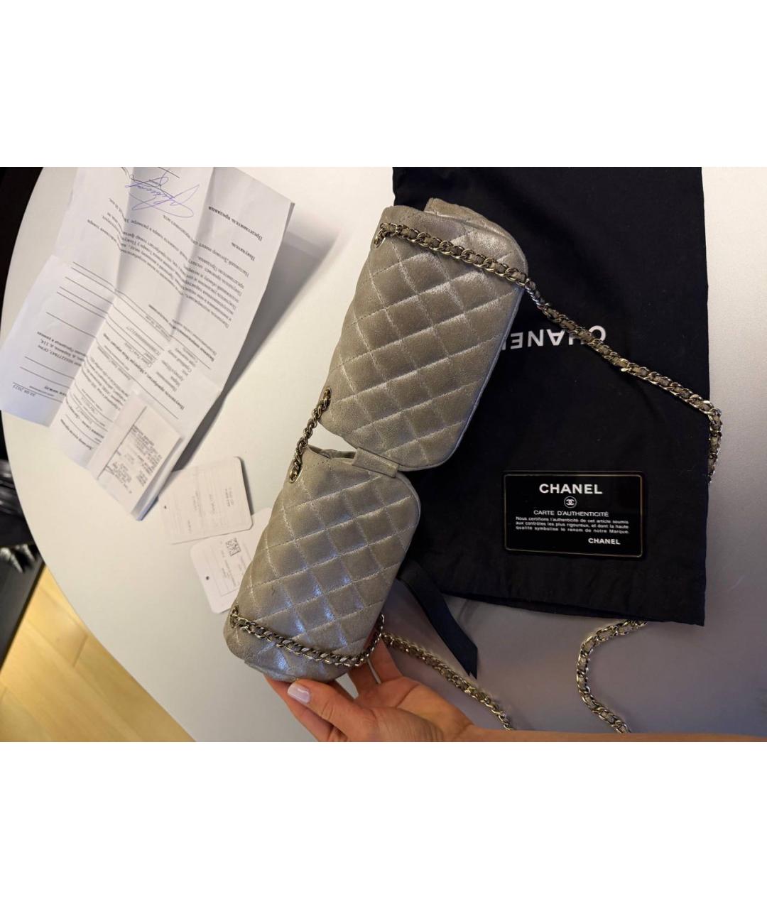 CHANEL Бежевая кожаная сумка через плечо, фото 4