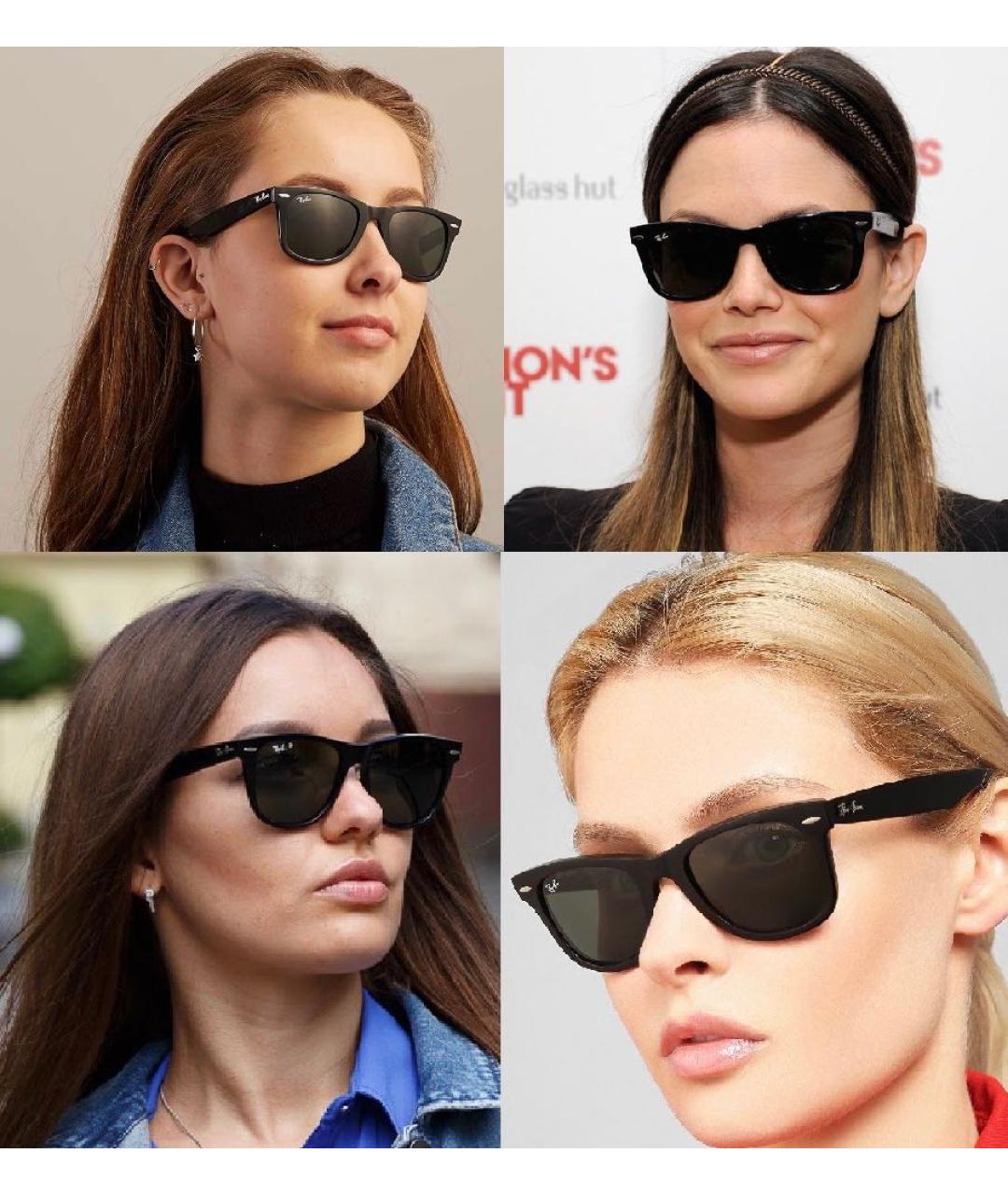 RAY BAN Черные пластиковые солнцезащитные очки, фото 6