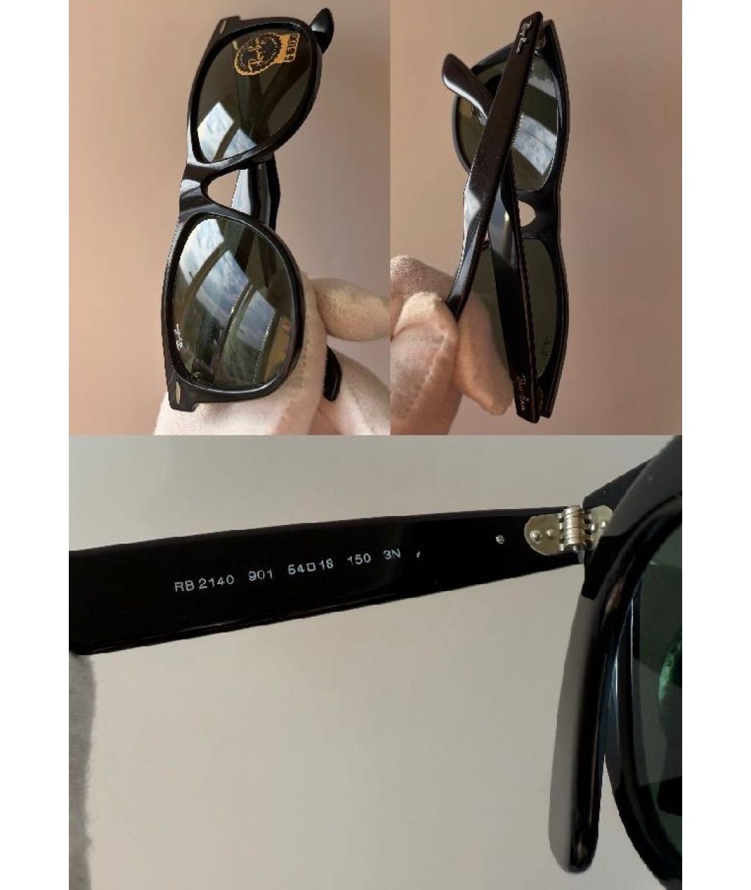 RAY BAN Черные пластиковые солнцезащитные очки, фото 3