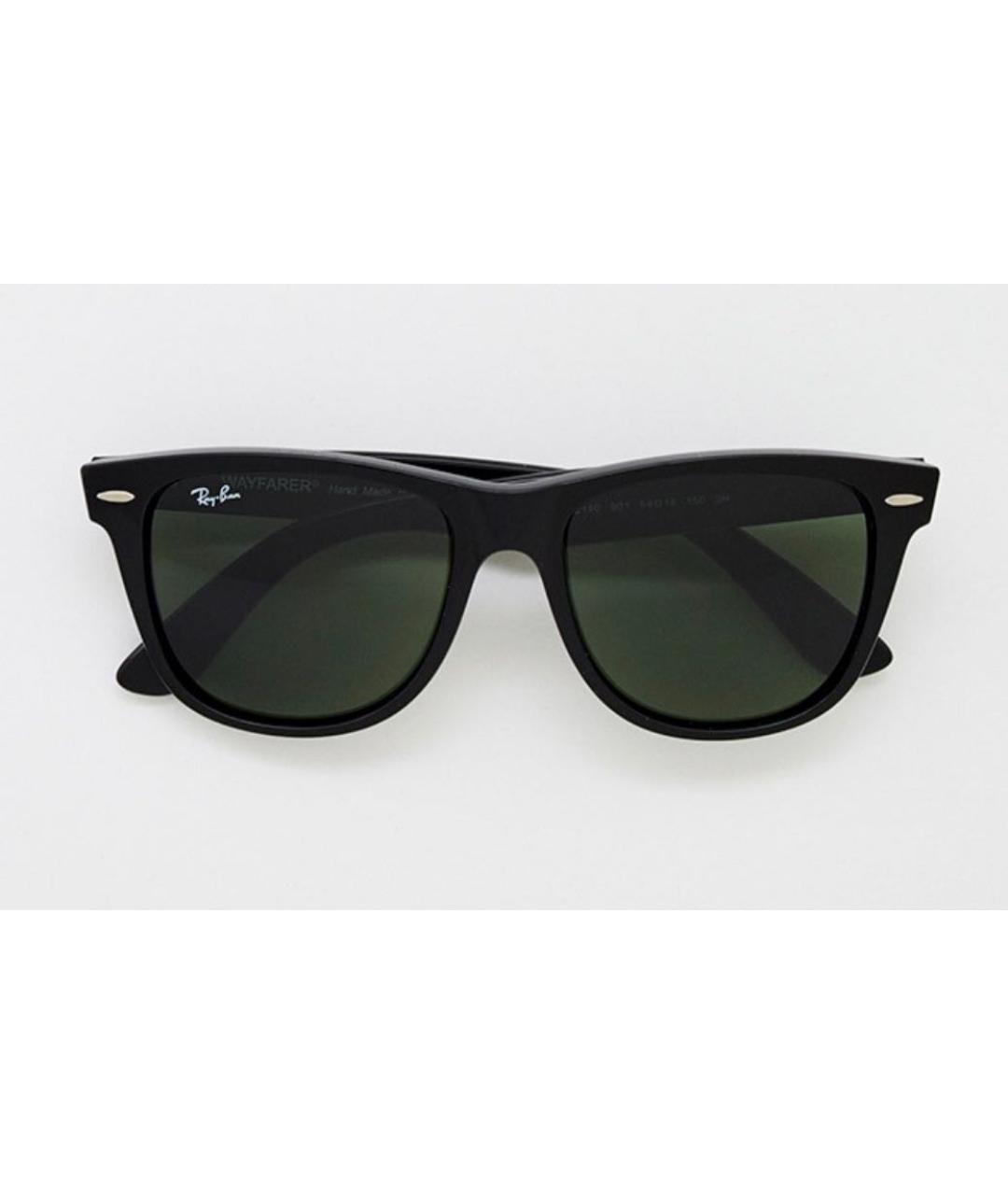 RAY BAN Черные пластиковые солнцезащитные очки, фото 9