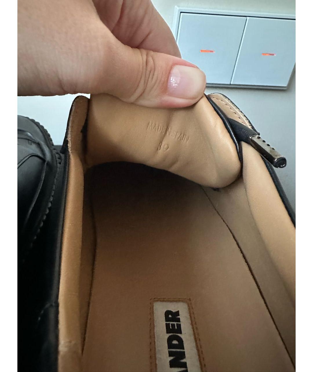 JIL SANDER Черные кожаные кеды, фото 5