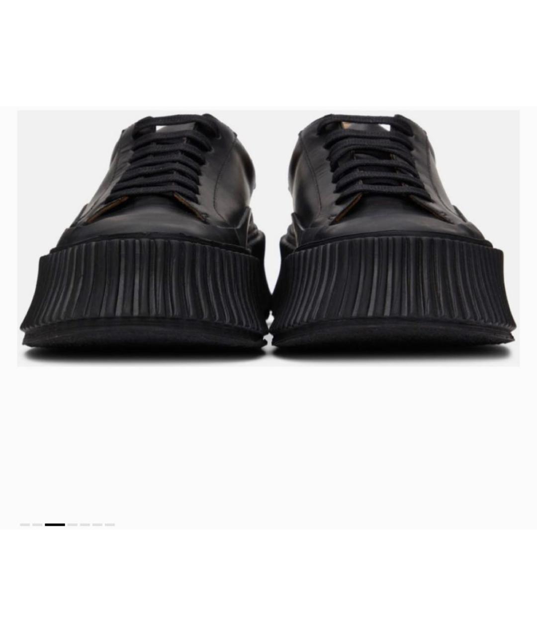 JIL SANDER Черные кожаные кеды, фото 4