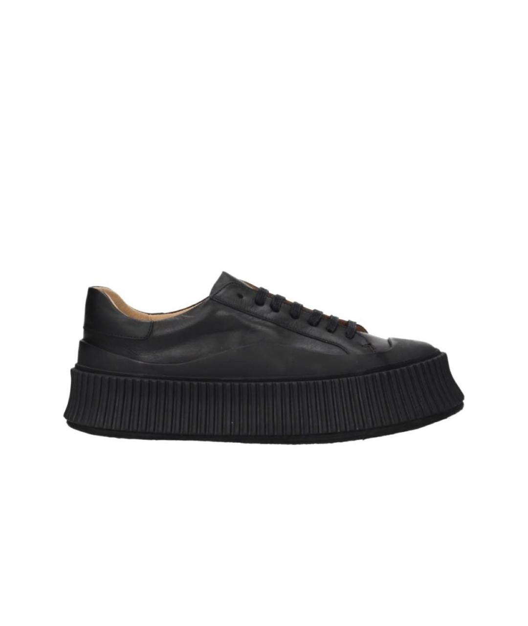 JIL SANDER Черные кожаные кеды, фото 5