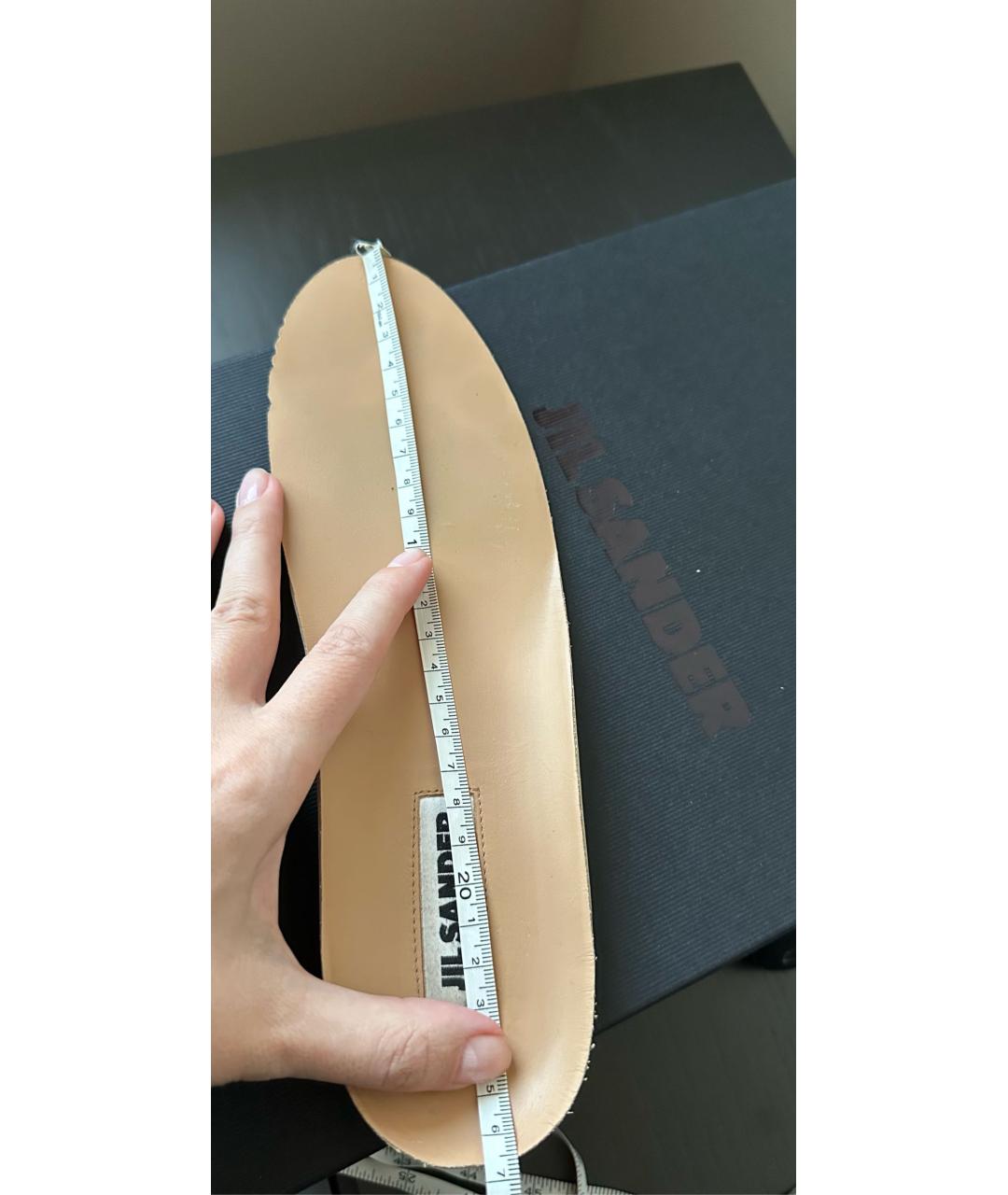JIL SANDER Черные кожаные кеды, фото 6