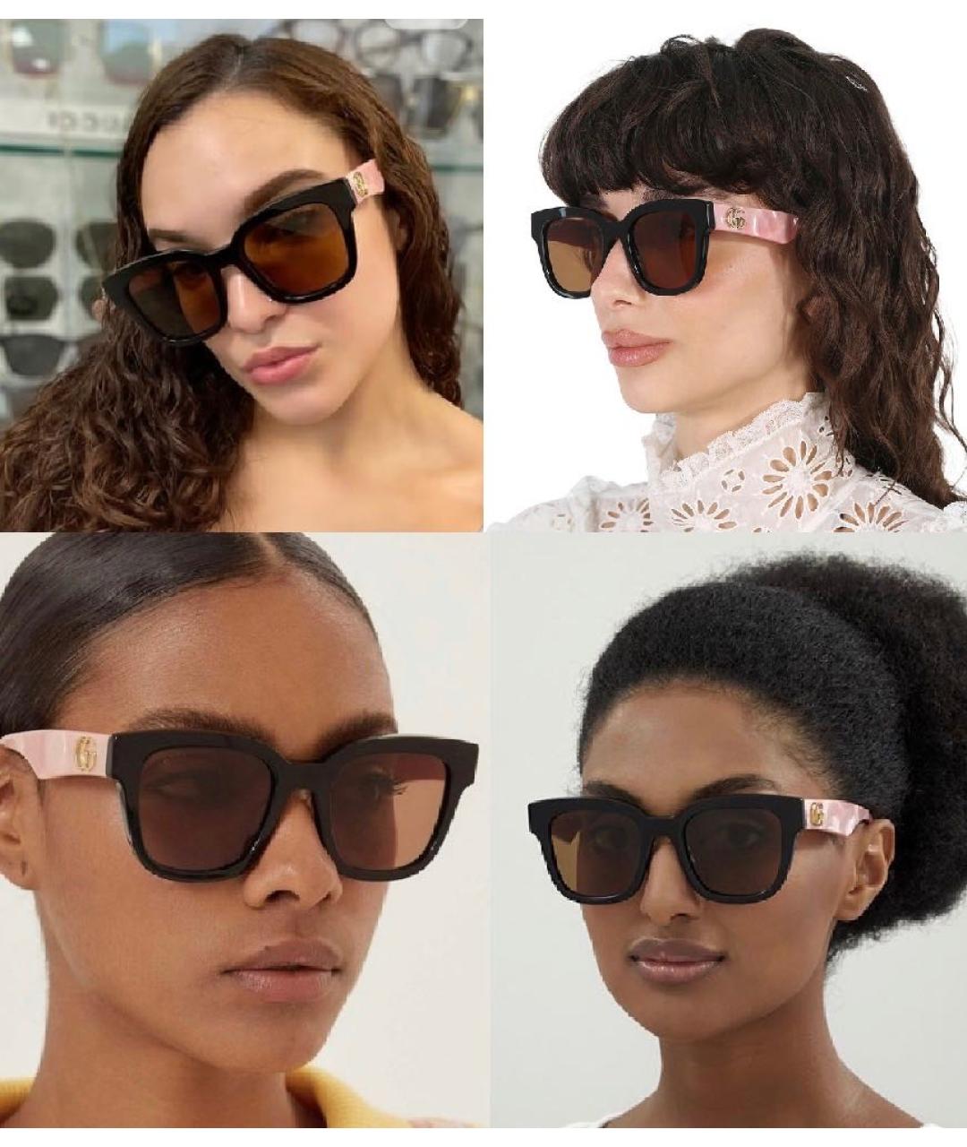 GUCCI Коричневые пластиковые солнцезащитные очки, фото 6