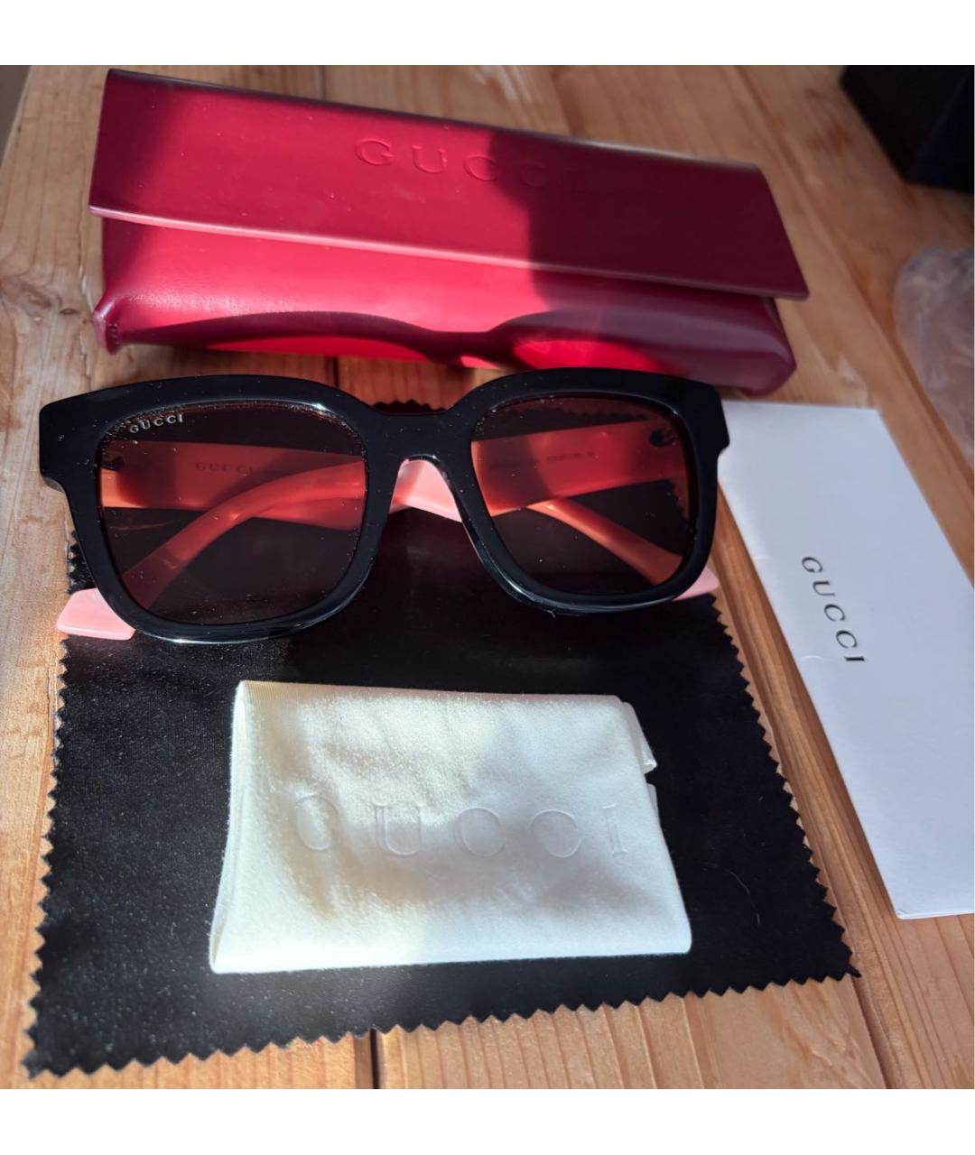 GUCCI Коричневые пластиковые солнцезащитные очки, фото 4
