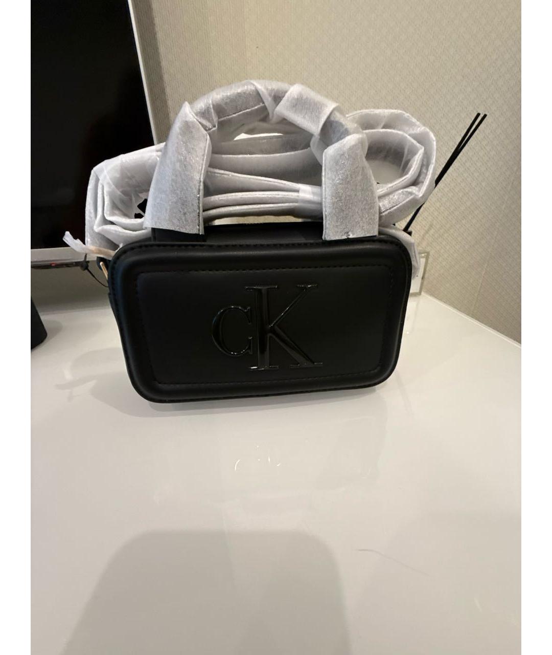CALVIN KLEIN Черная сумка через плечо из искусственной кожи, фото 5