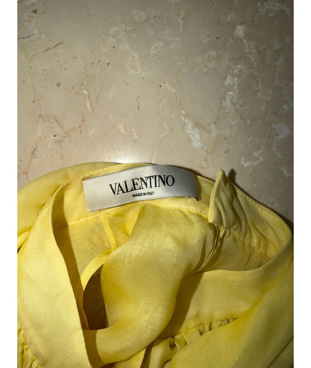 VALENTINO Желтая шифоновая блузы, фото 3