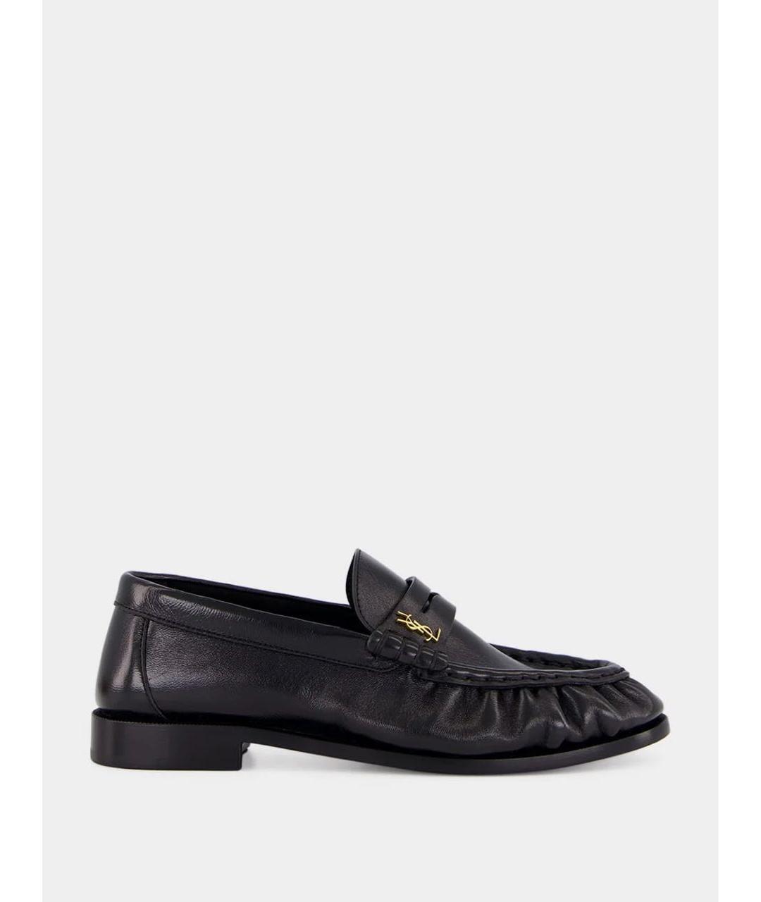 SAINT LAURENT Черные кожаные лоферы, фото 9