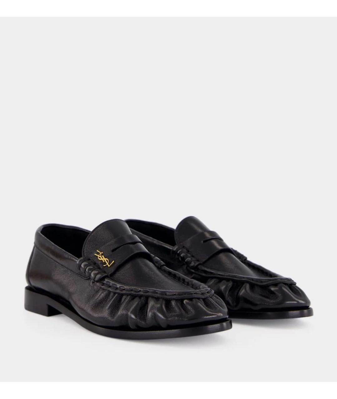 SAINT LAURENT Черные кожаные лоферы, фото 2