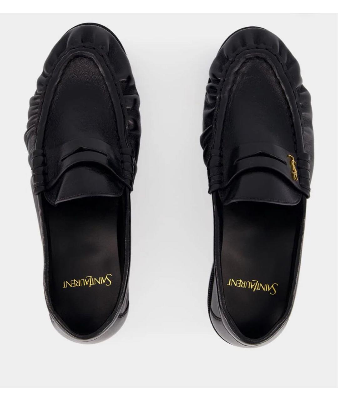 SAINT LAURENT Черные кожаные лоферы, фото 4