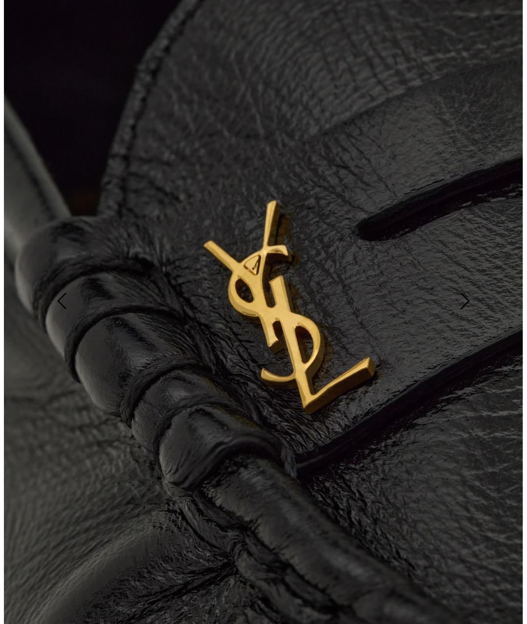 SAINT LAURENT Черные кожаные лоферы, фото 5