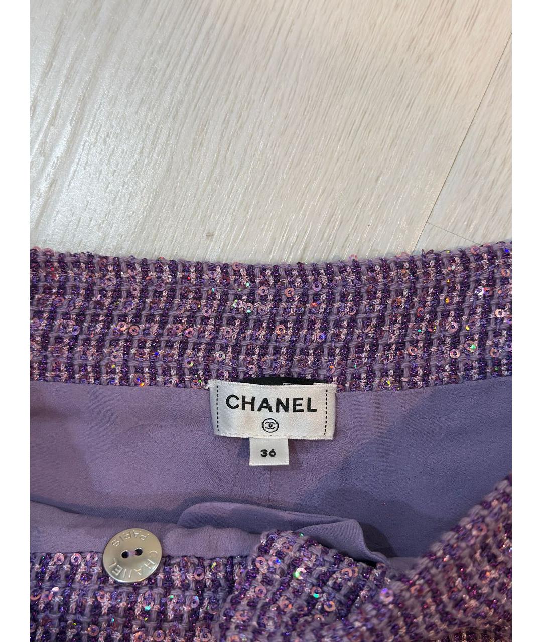 CHANEL Фиолетовые вискозные шорты, фото 3