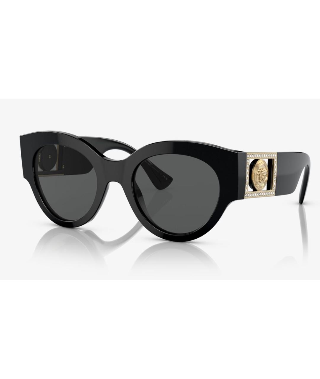 VERSACE Черные пластиковые солнцезащитные очки, фото 8