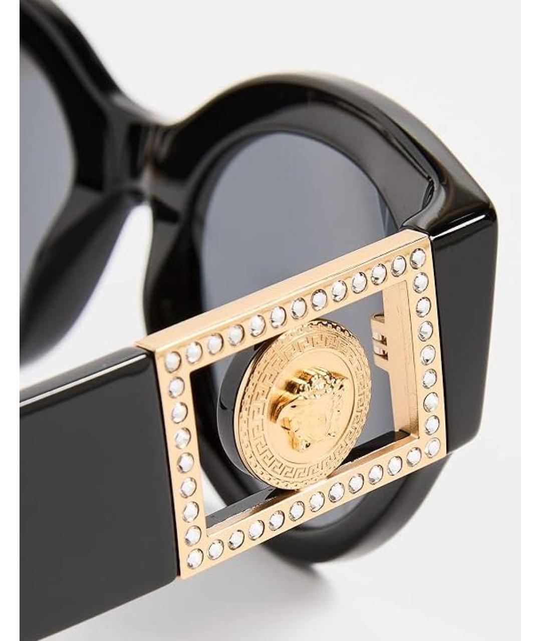 VERSACE Черные пластиковые солнцезащитные очки, фото 2