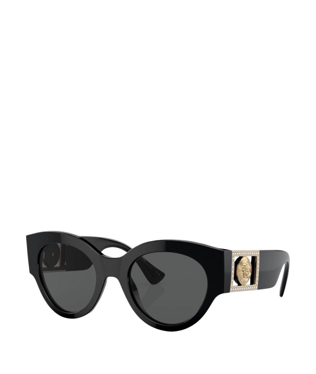 VERSACE Черные пластиковые солнцезащитные очки, фото 1