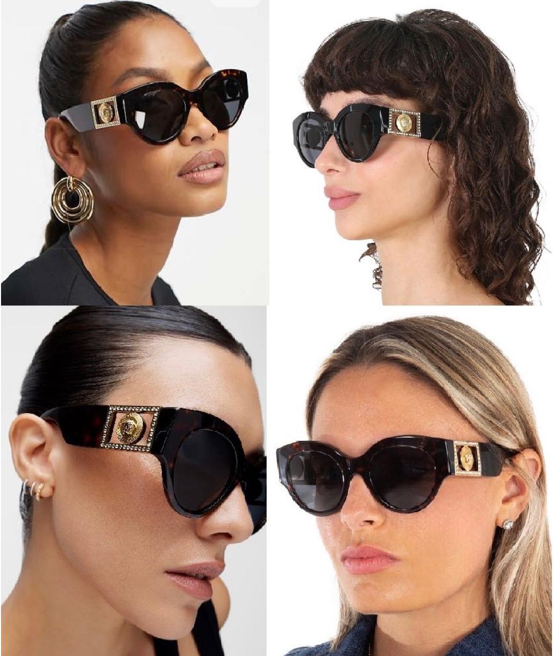 VERSACE Черные пластиковые солнцезащитные очки, фото 5