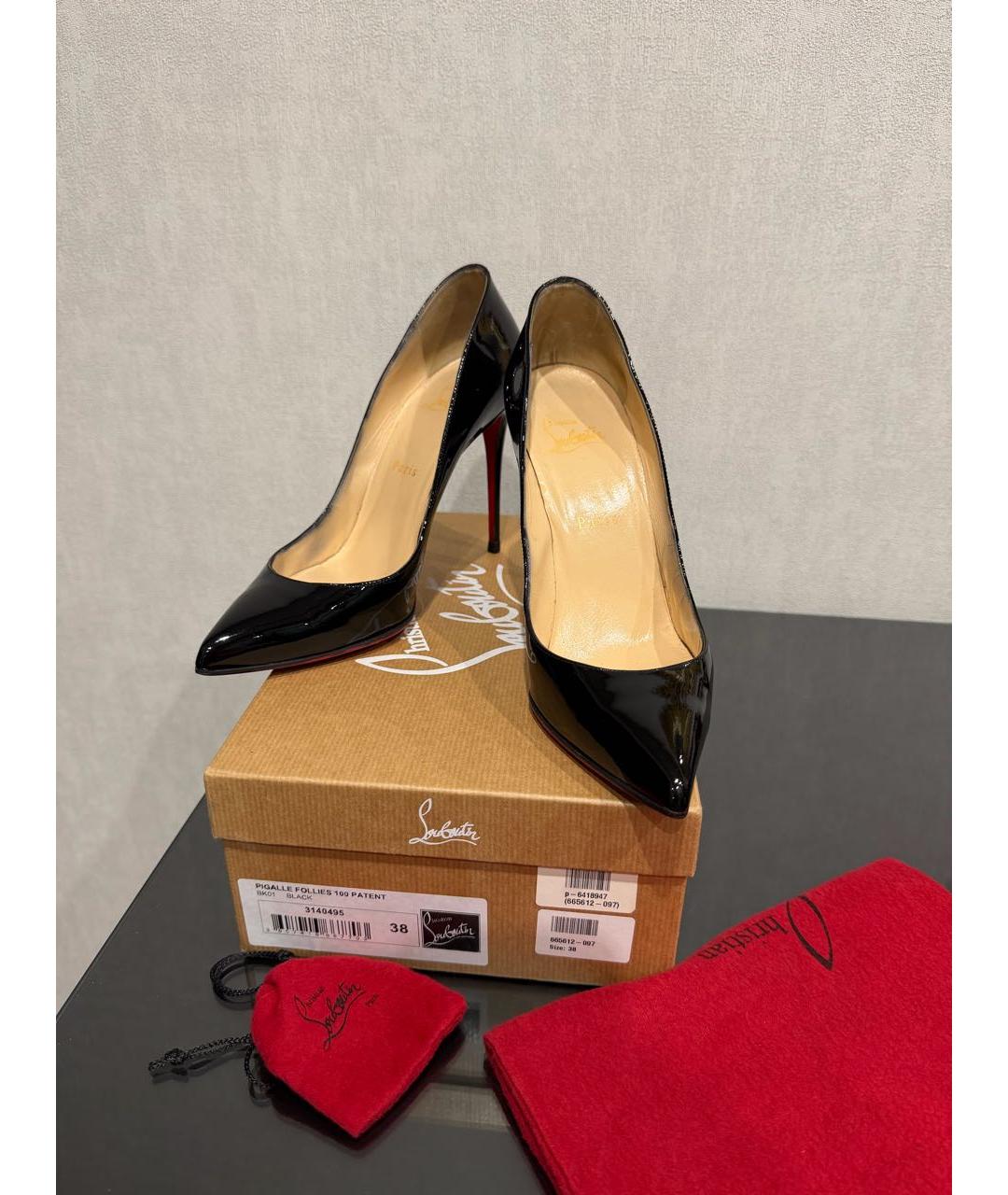 CHRISTIAN LOUBOUTIN Черные туфли из лакированной кожи, фото 8