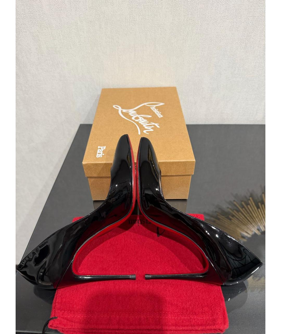 CHRISTIAN LOUBOUTIN Черные туфли из лакированной кожи, фото 6