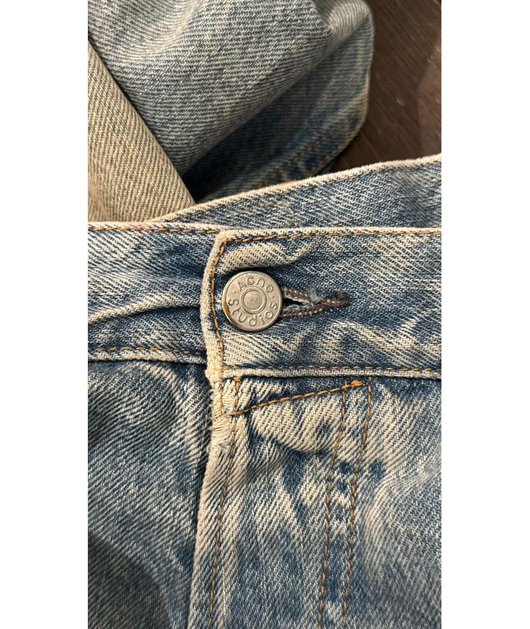 ACNE STUDIOS Голубые хлопковые джинсы, фото 3