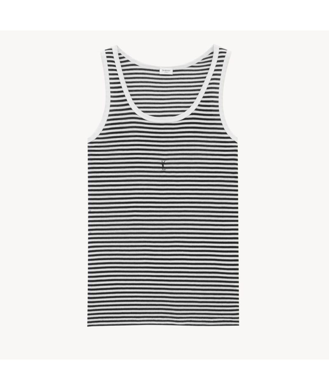 SAINT LAURENT Черная хлопковая майка, фото 7