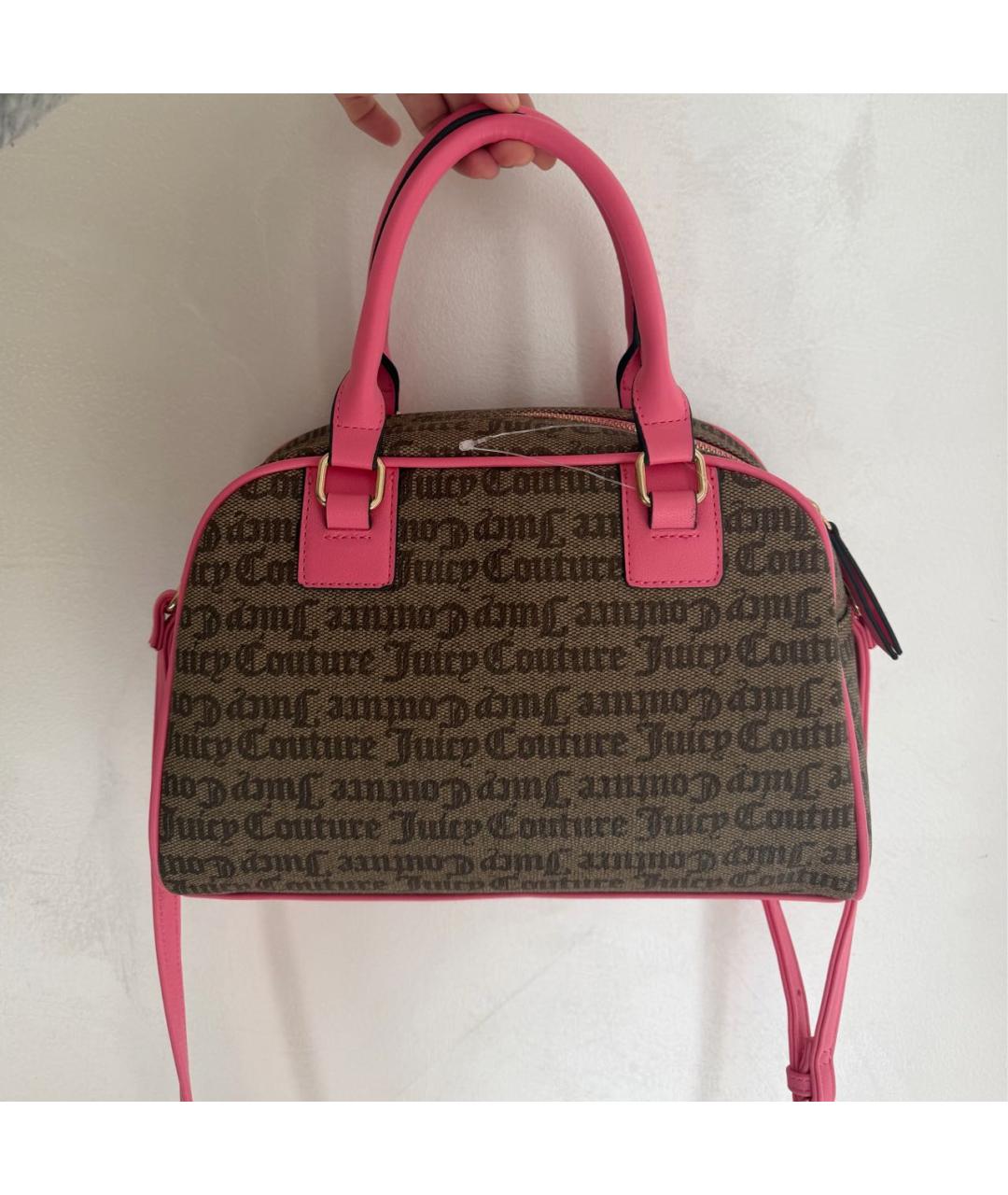 JUICY COUTURE Коричневая сумка с короткими ручками из искусственной кожи, фото 3