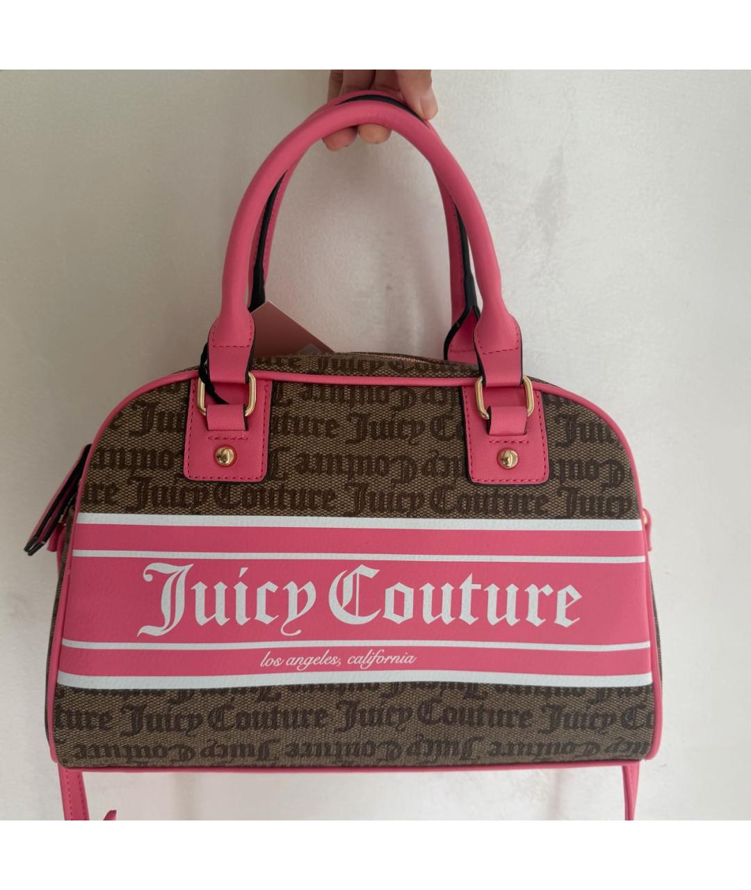 JUICY COUTURE Коричневая сумка с короткими ручками из искусственной кожи, фото 6