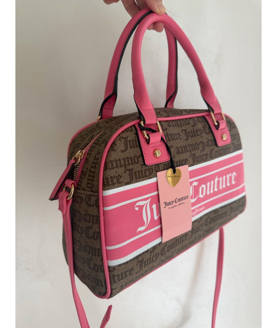 JUICY COUTURE Коричневая сумка с короткими ручками из искусственной кожи, фото 2