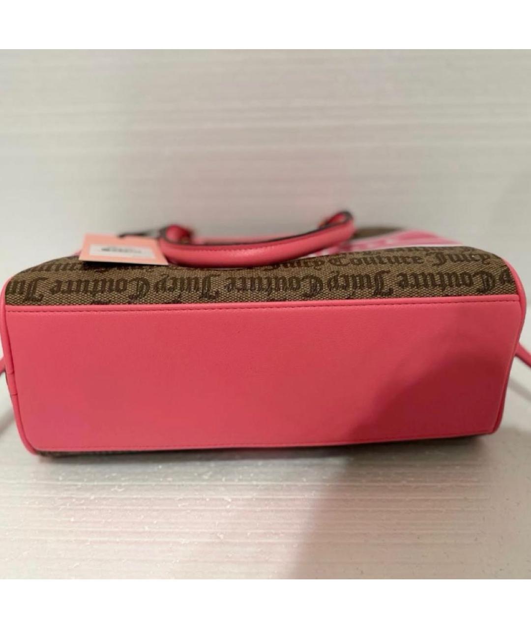 JUICY COUTURE Коричневая сумка с короткими ручками из искусственной кожи, фото 5