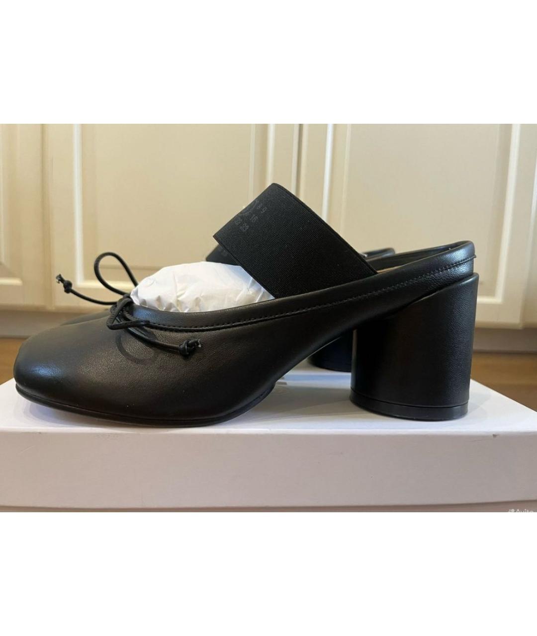 MM6 MAISON MARGIELA Черные кожаные туфли, фото 7