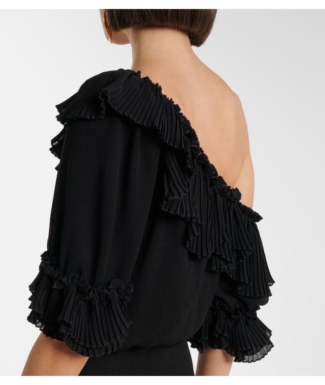 SAINT LAURENT Черное шелковое коктейльное платье, фото 7