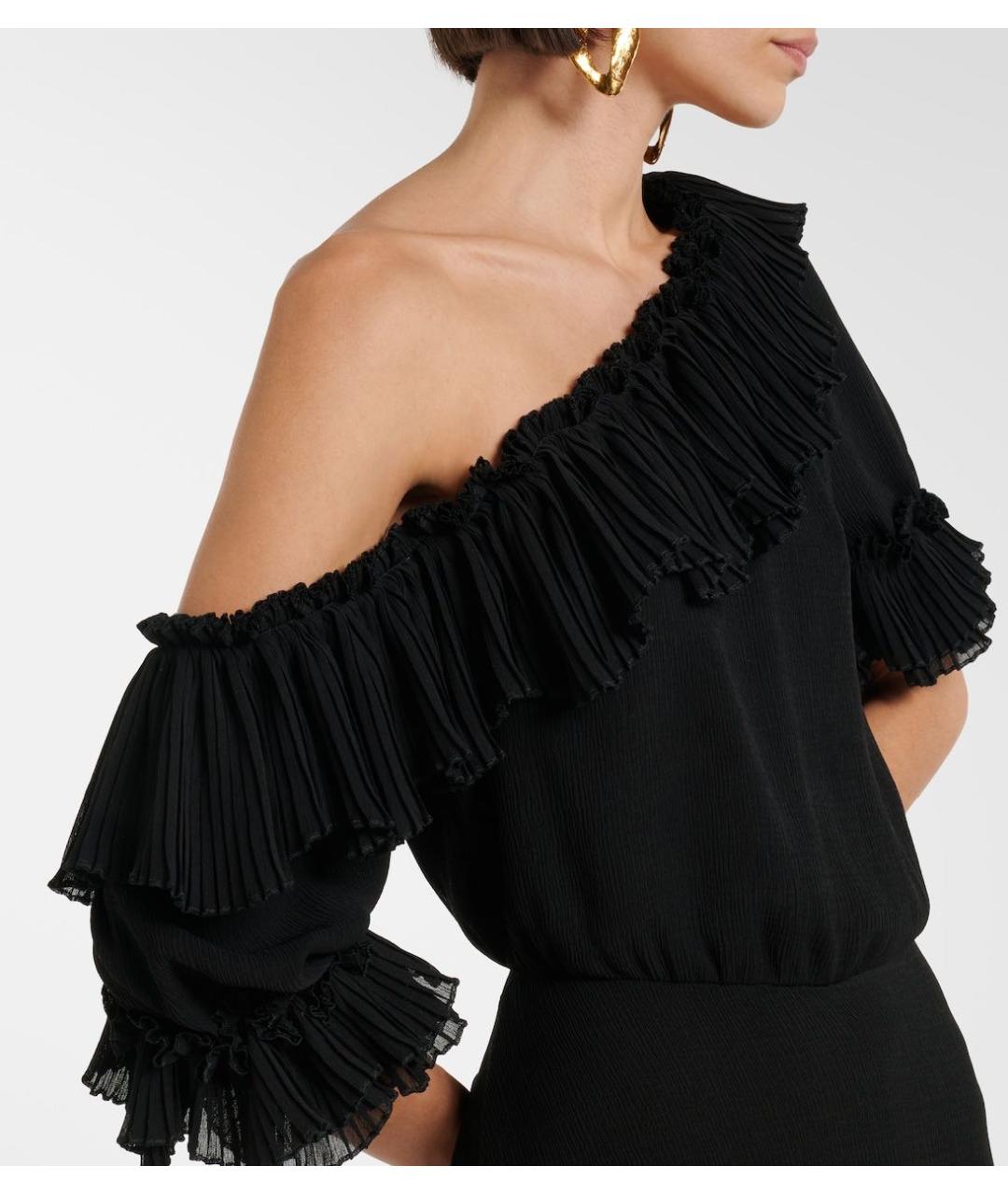 SAINT LAURENT Черное шелковое коктейльное платье, фото 4