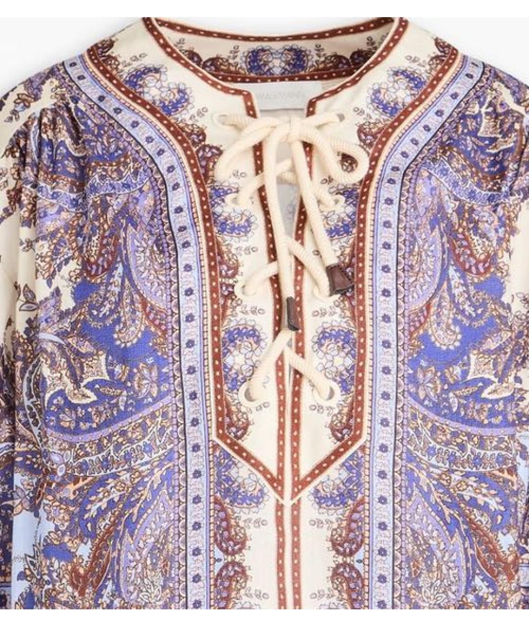 ZIMMERMANN Фиолетовое льняное повседневное платье, фото 3