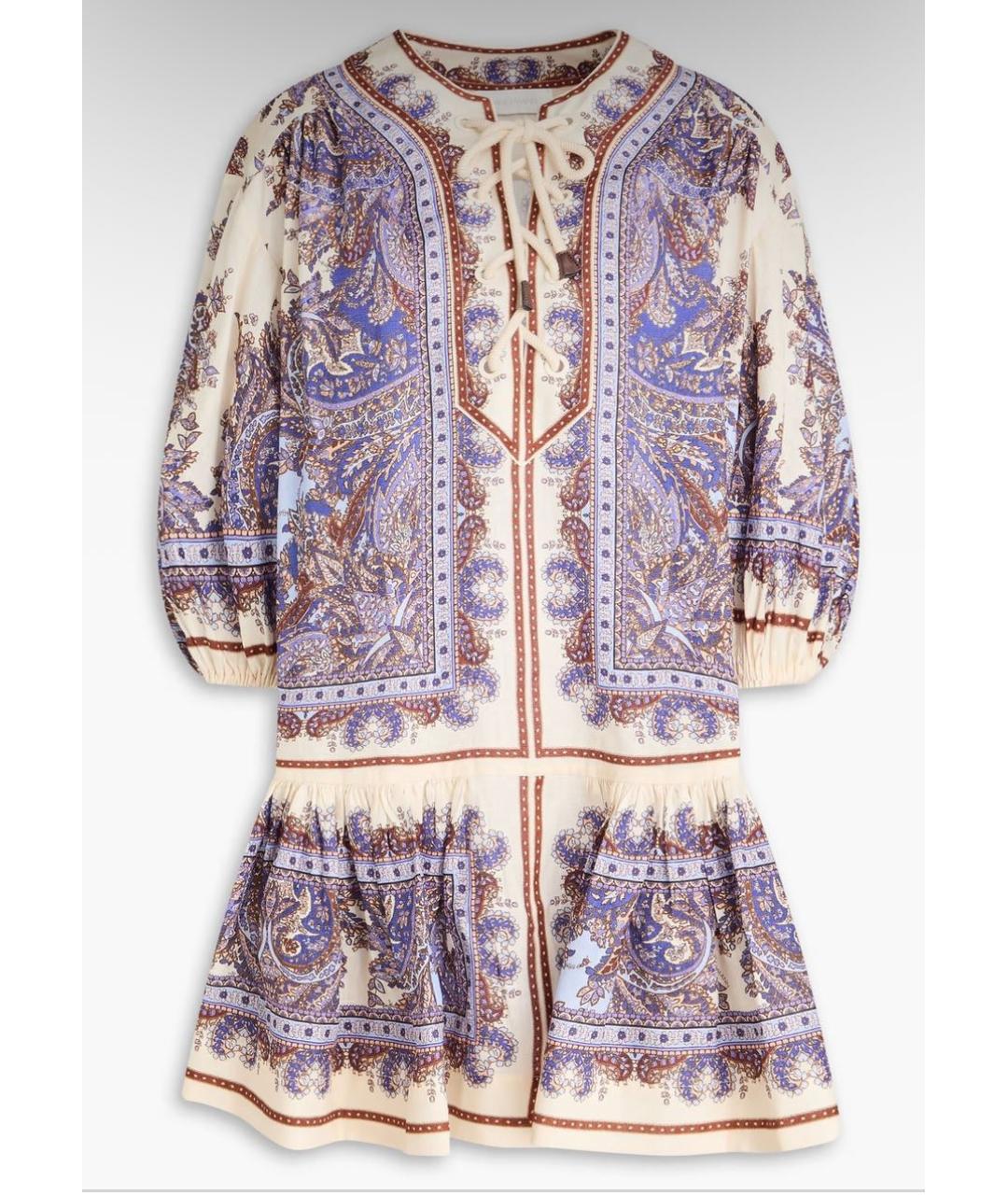 ZIMMERMANN Фиолетовое льняное повседневное платье, фото 7