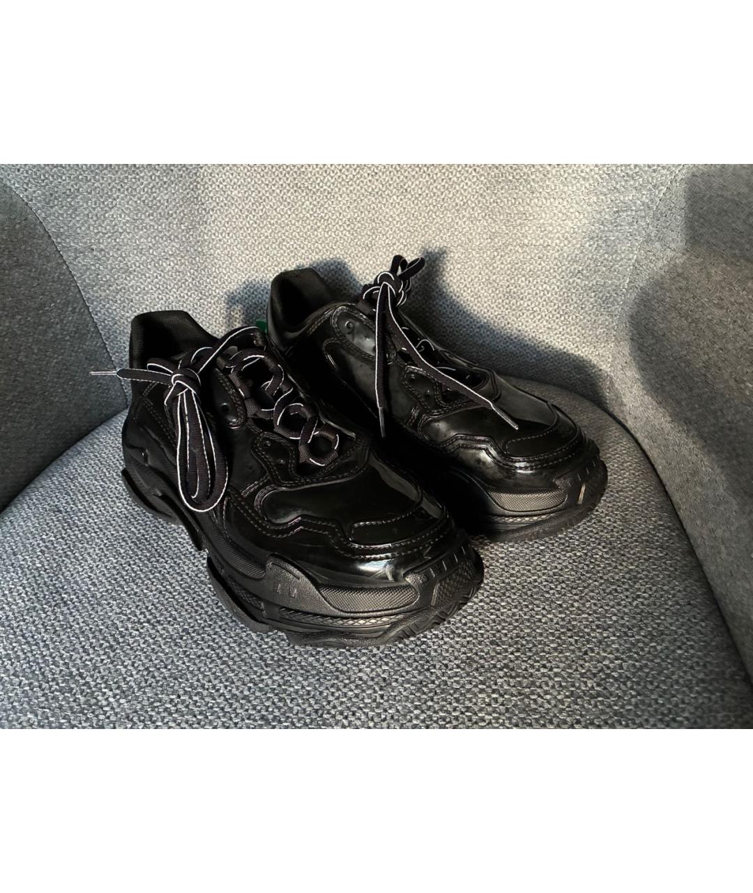 BALENCIAGA Черные низкие кроссовки / кеды, фото 2