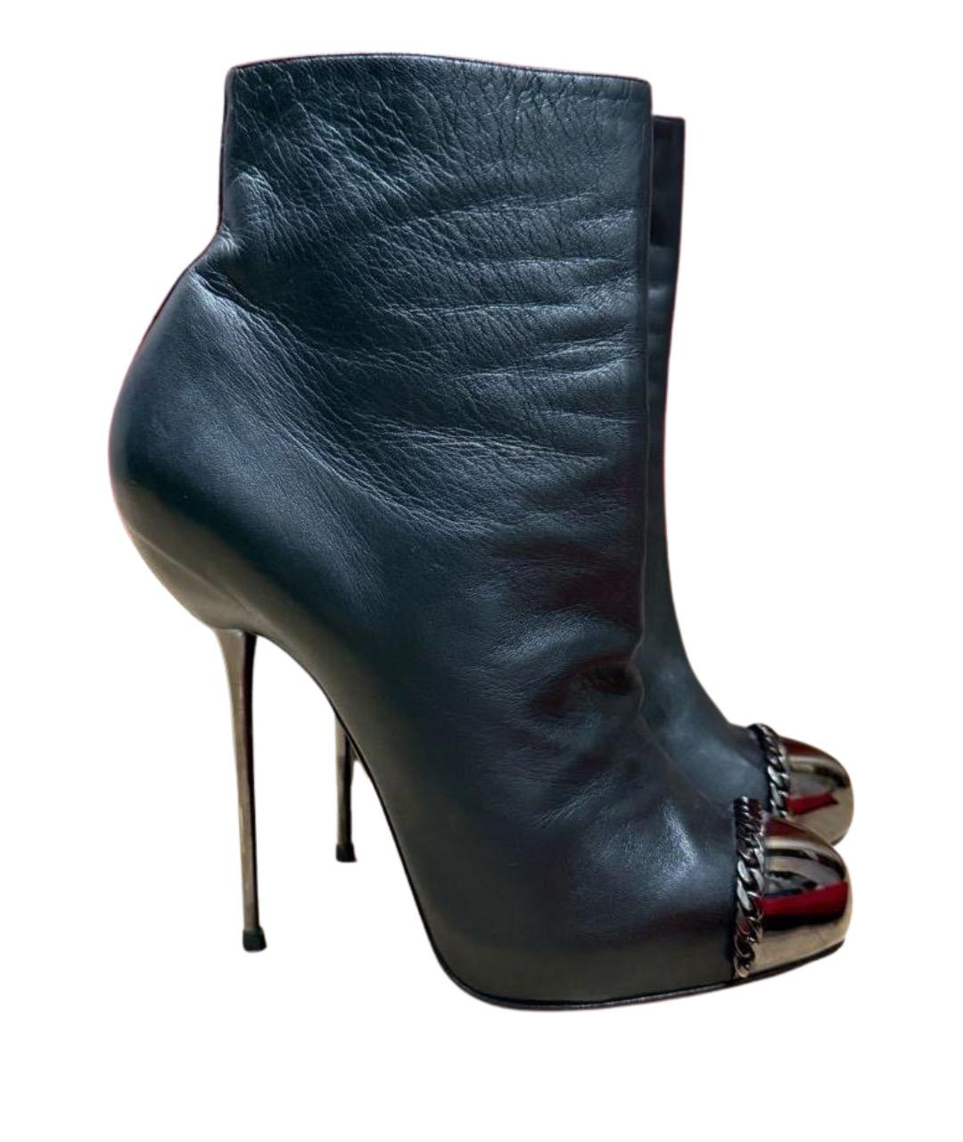 CHRISTIAN LOUBOUTIN Черные кожаные ботильоны, фото 10