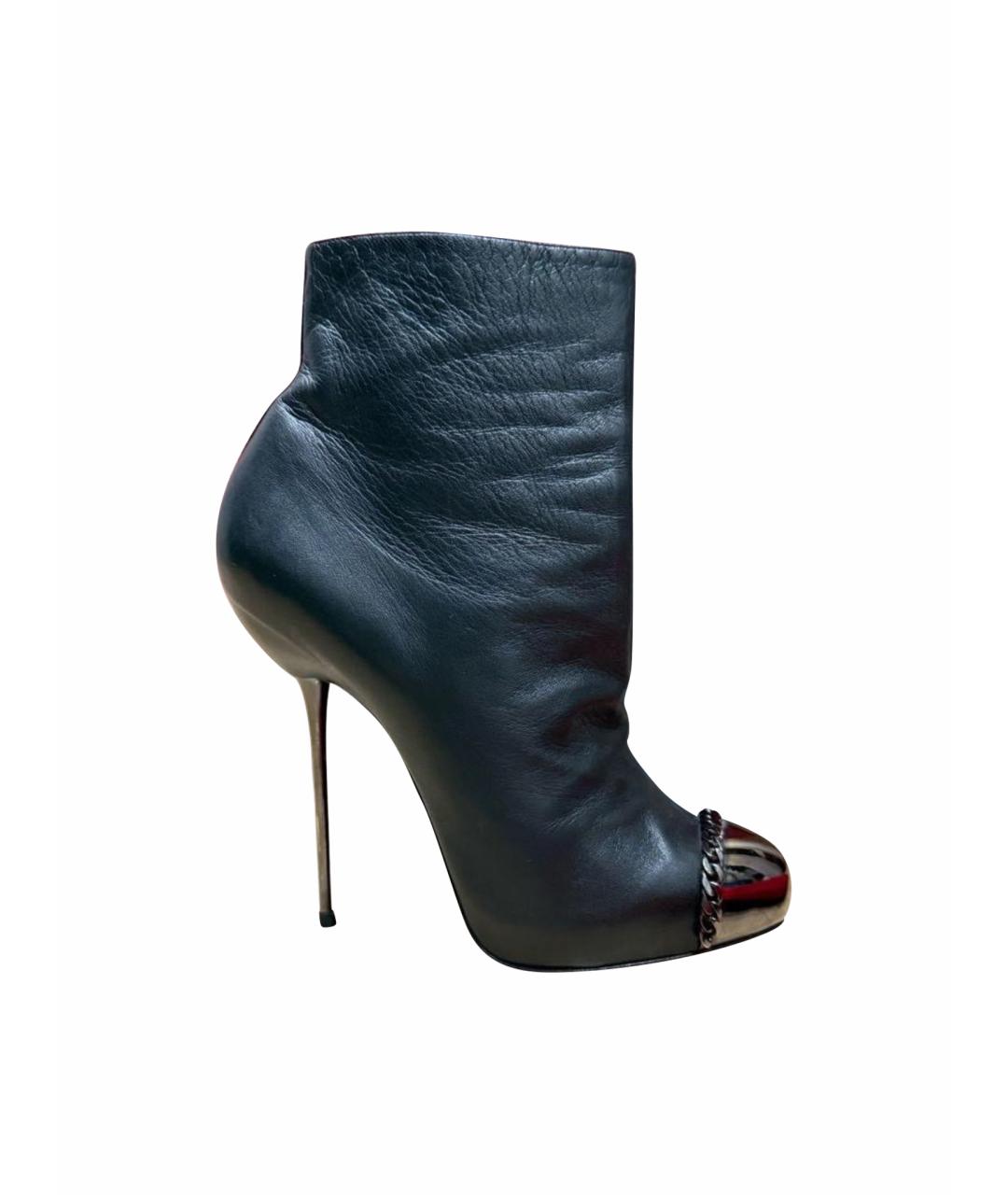 CHRISTIAN LOUBOUTIN Черные кожаные ботильоны, фото 1