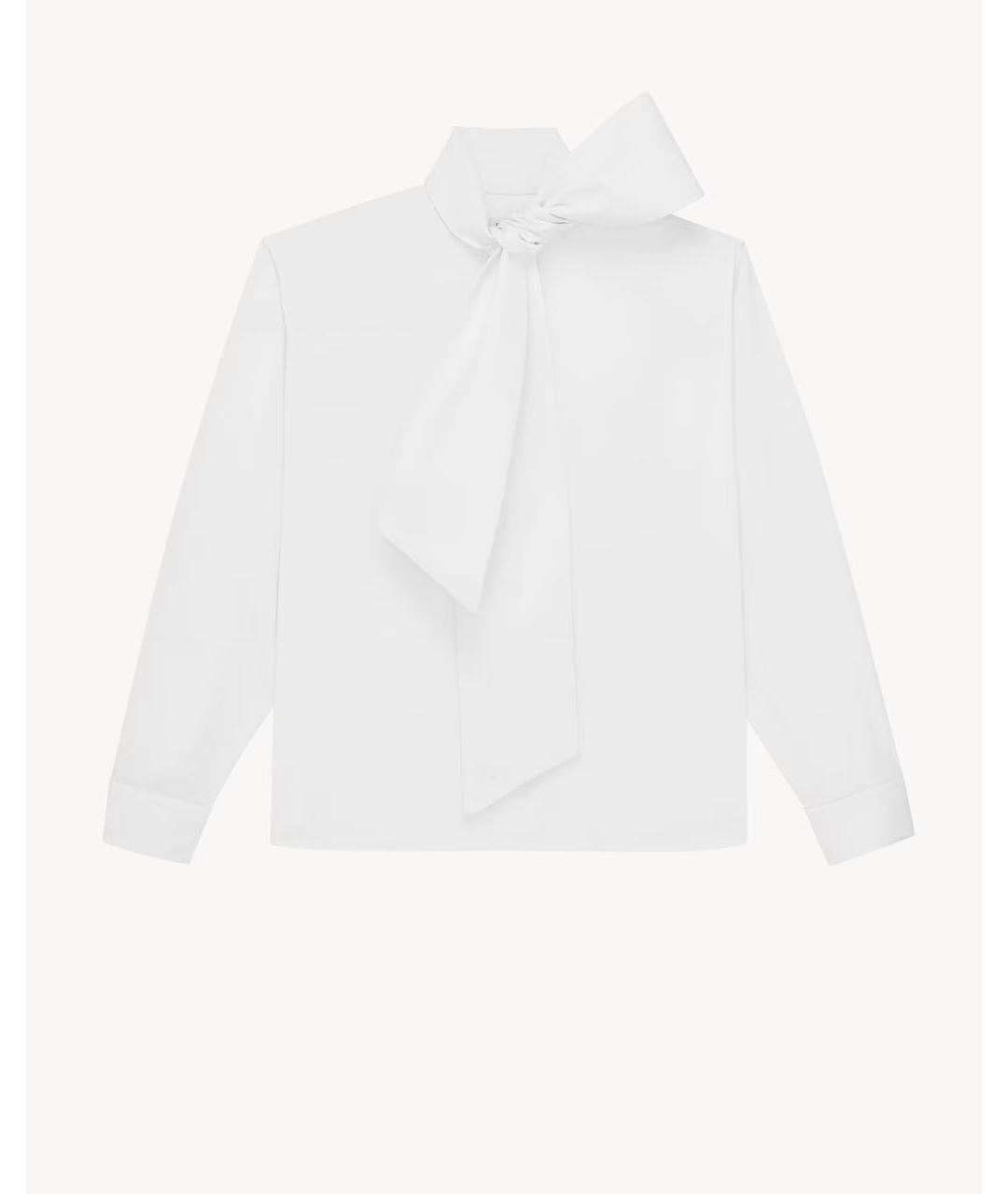 SAINT LAURENT Белая хлопковая блузы, фото 9
