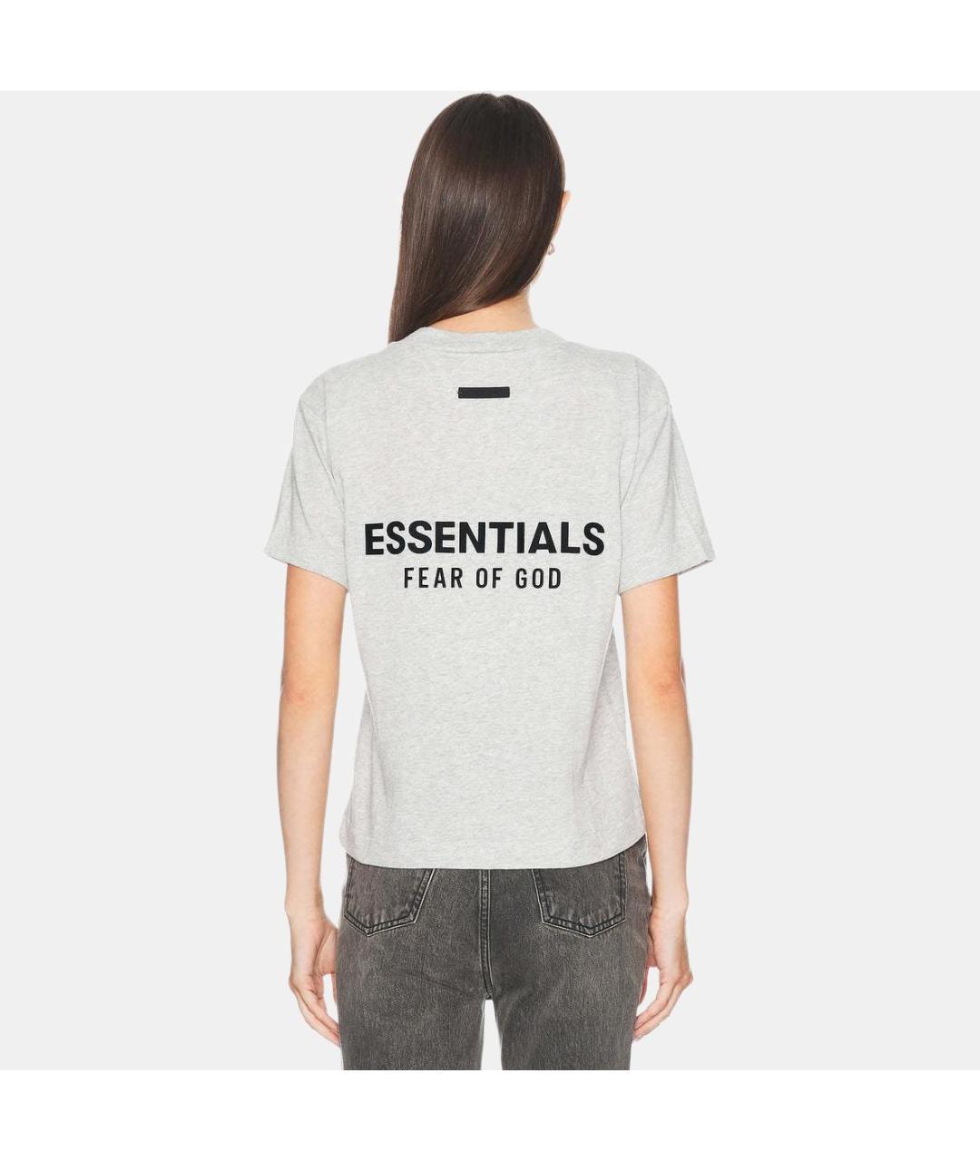 FEAR OF GOD ESSENTIALS Серая хлопковая футболка, фото 5