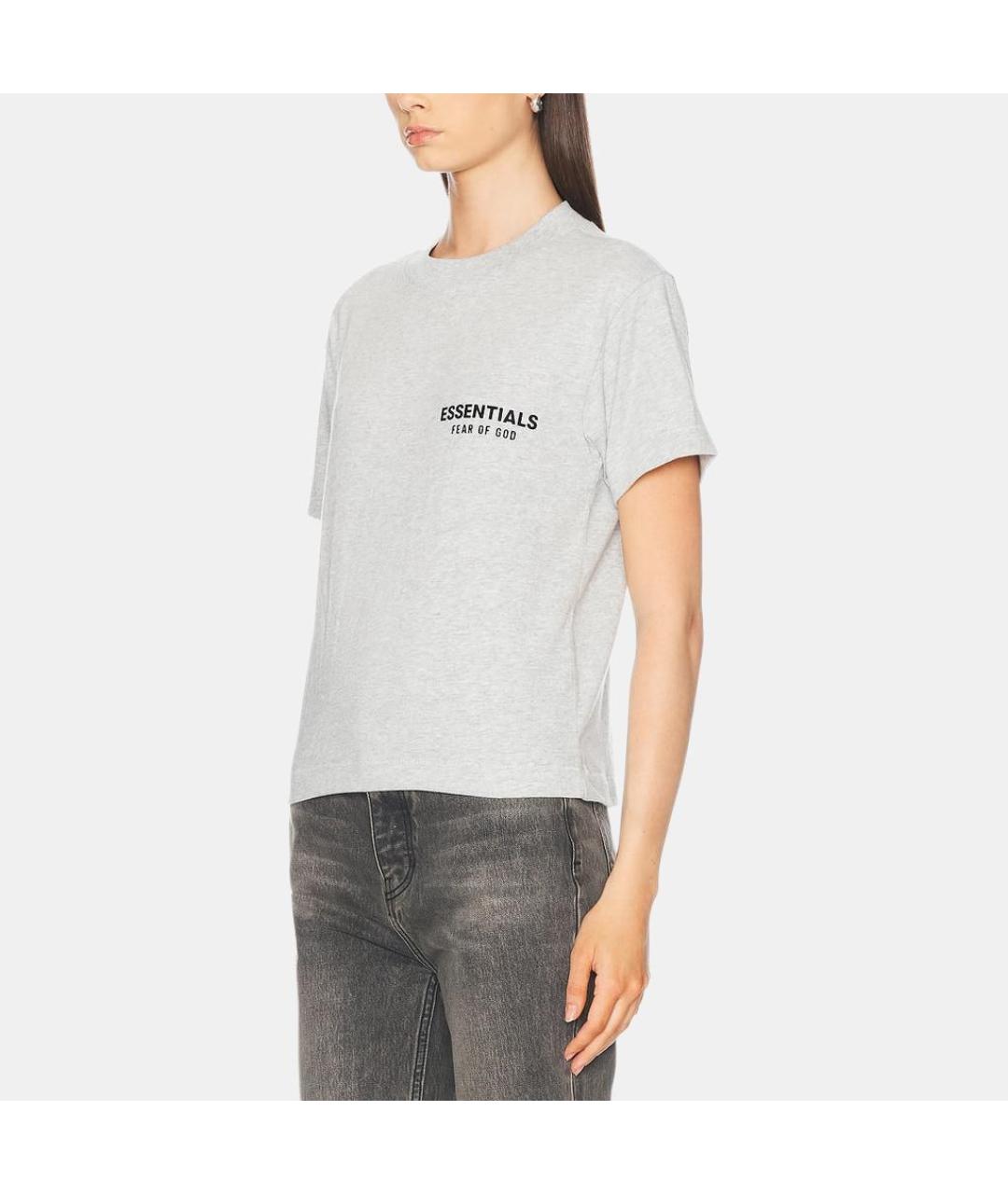 FEAR OF GOD ESSENTIALS Серая хлопковая футболка, фото 4