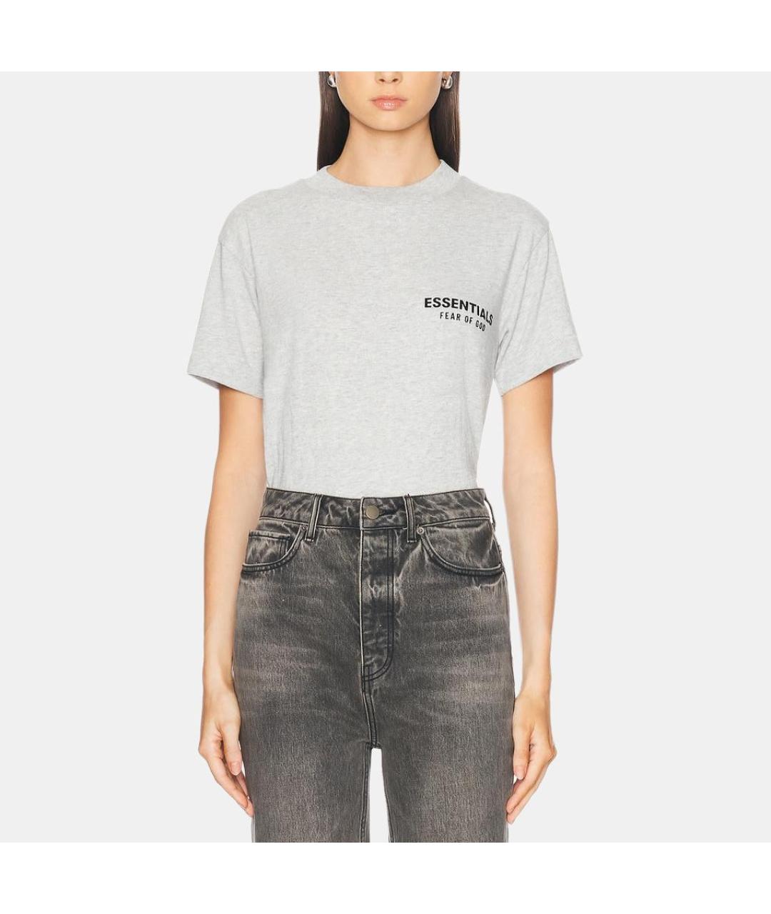 FEAR OF GOD ESSENTIALS Серая хлопковая футболка, фото 3
