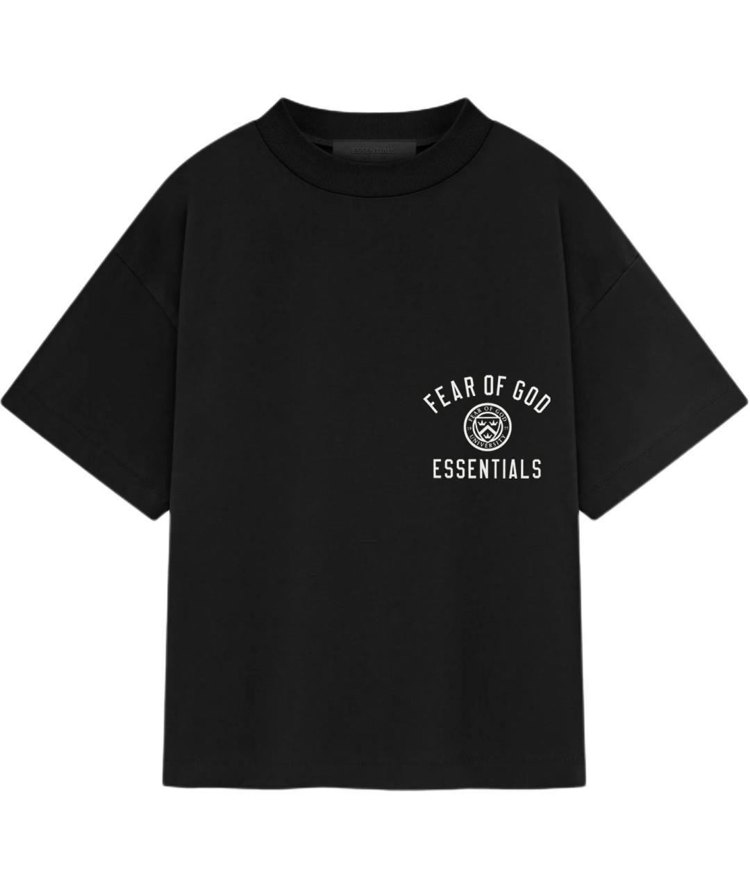 FEAR OF GOD ESSENTIALS Черная хлопковая футболка, фото 1