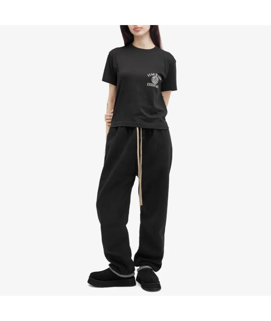 FEAR OF GOD ESSENTIALS Черная хлопковая футболка, фото 4