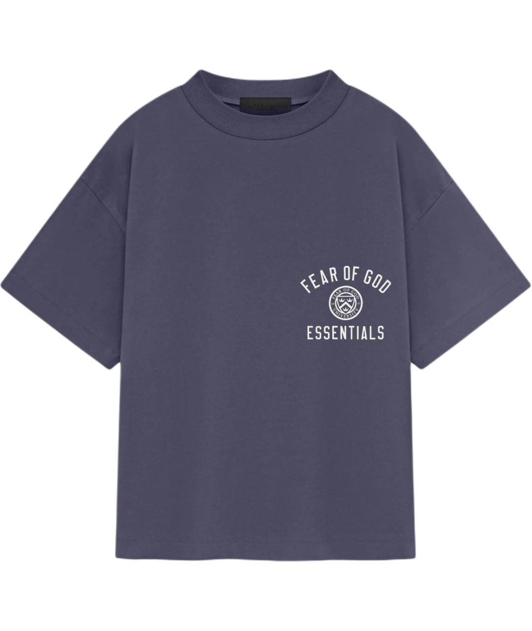 FEAR OF GOD ESSENTIALS Темно-синяя хлопковая футболка, фото 1