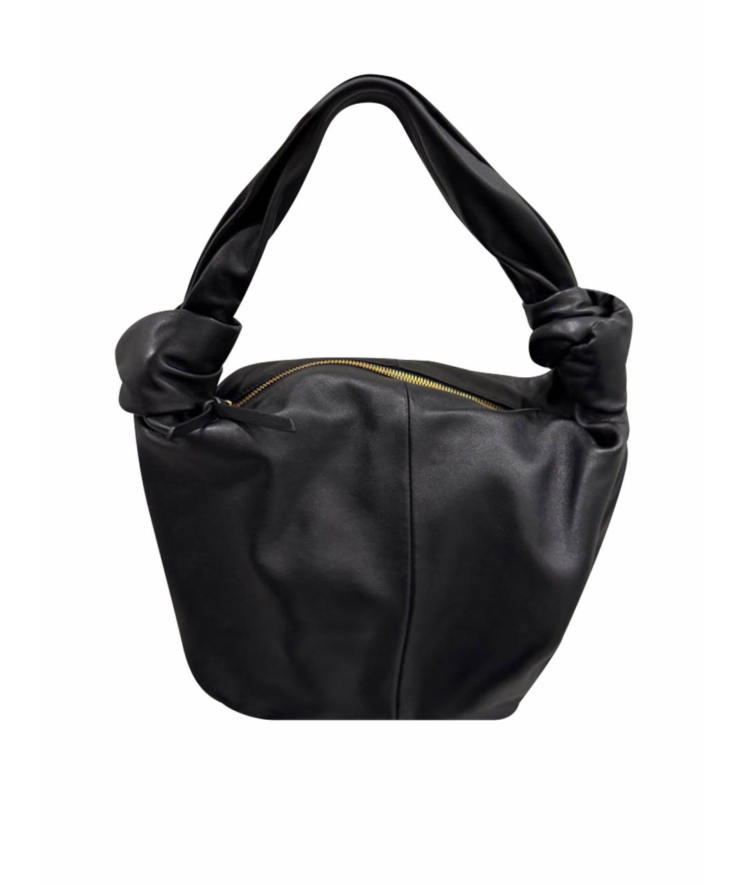 BOTTEGA VENETA Черная кожаная сумка с короткими ручками, фото 1