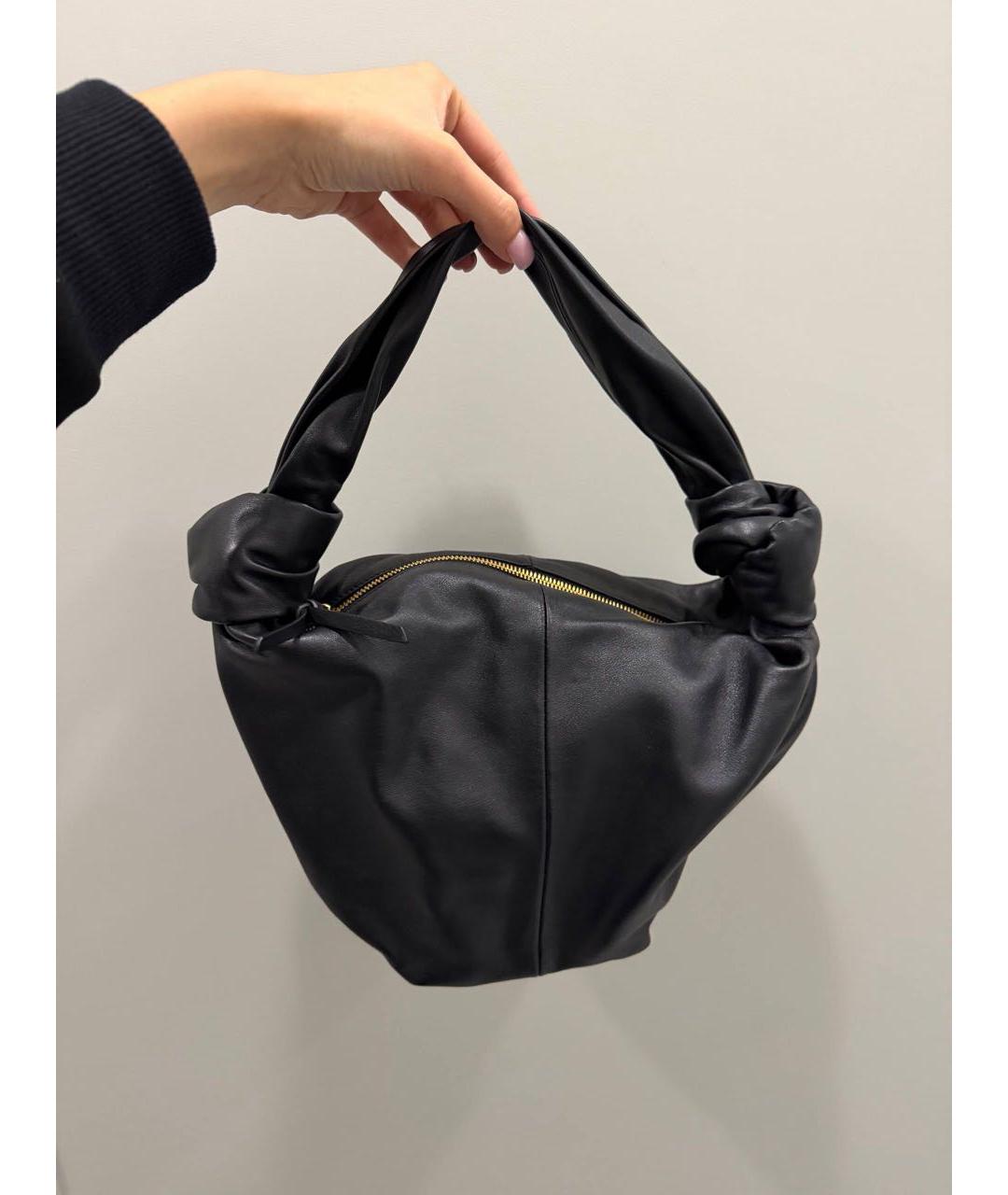 BOTTEGA VENETA Черная кожаная сумка с короткими ручками, фото 5