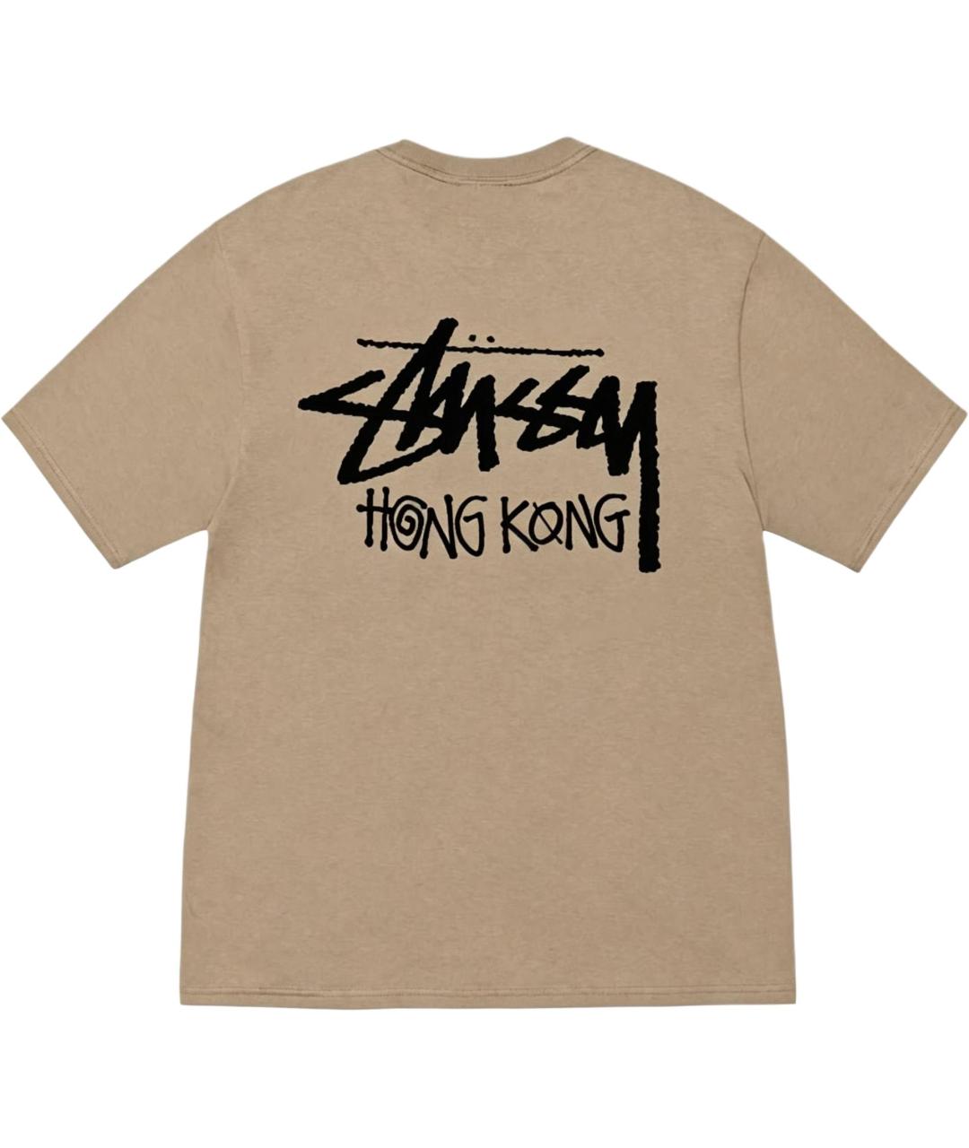 STUSSY Хаки хлопковая футболка, фото 2